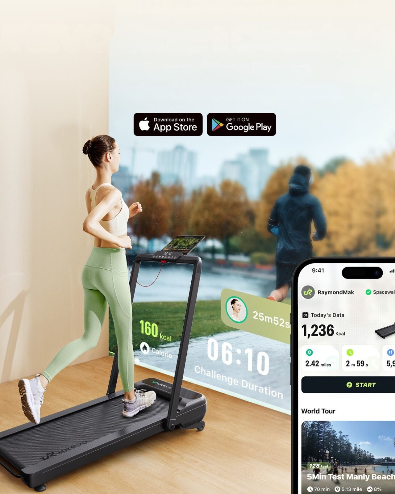 UREVO Strol 2S PRO 2-IN-1 Walking& Running Treadmill